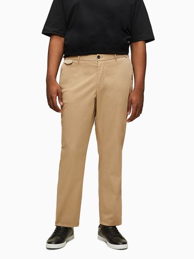 Calvin Klein Ruhák HU004906 | Calvin Klein Plus Size Slim Organic Cotton Férfi Chino Nadrág Khaki